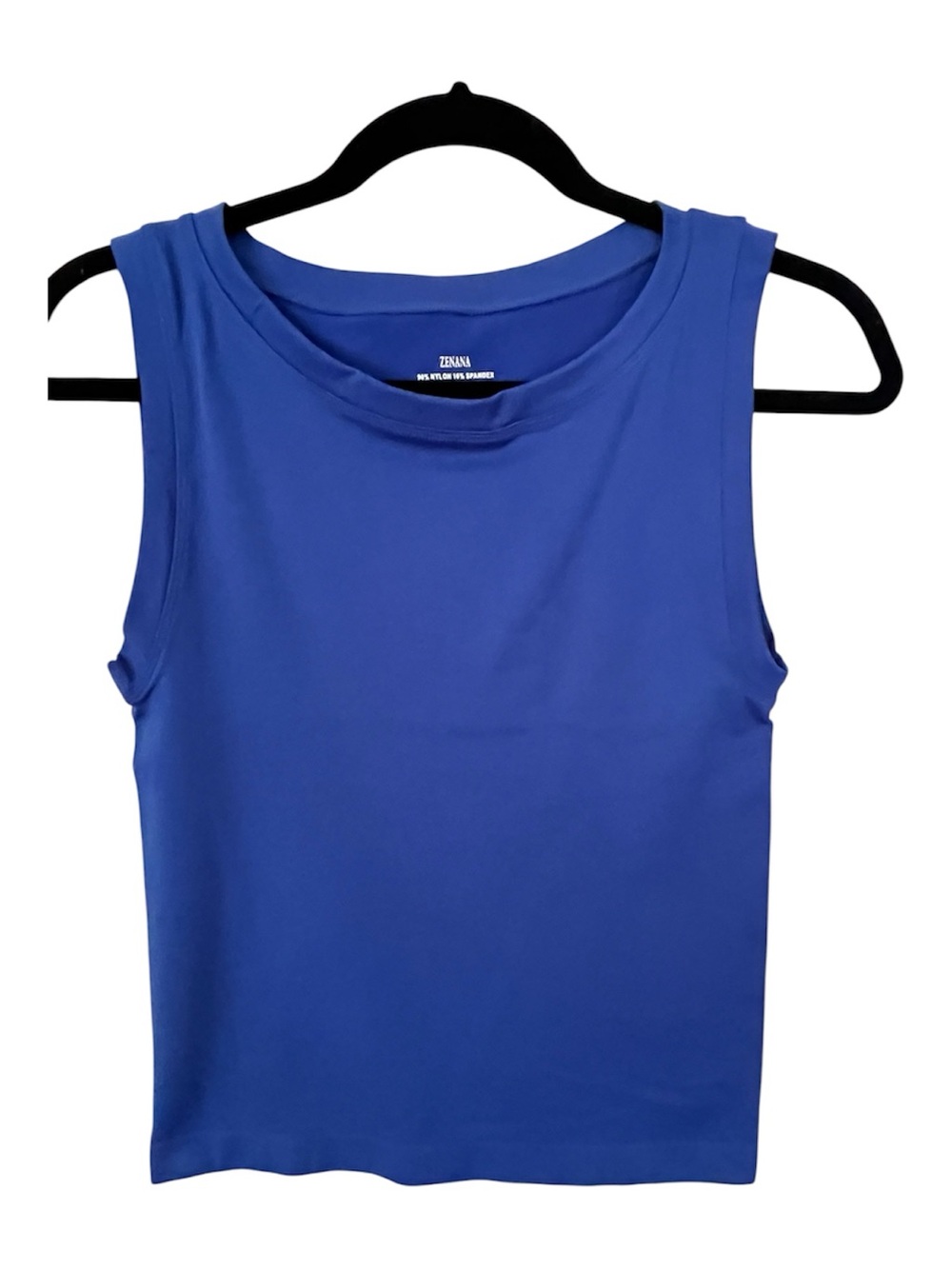 Zenana Seamless Sleeveless Crewneck Tank Top Blue Size L/XL Super Stretchy NWOT